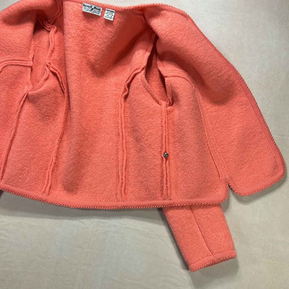 Carroll Reed Ski Shops New Hampshire Peach Wool Cardigan - Picture 10 of 11